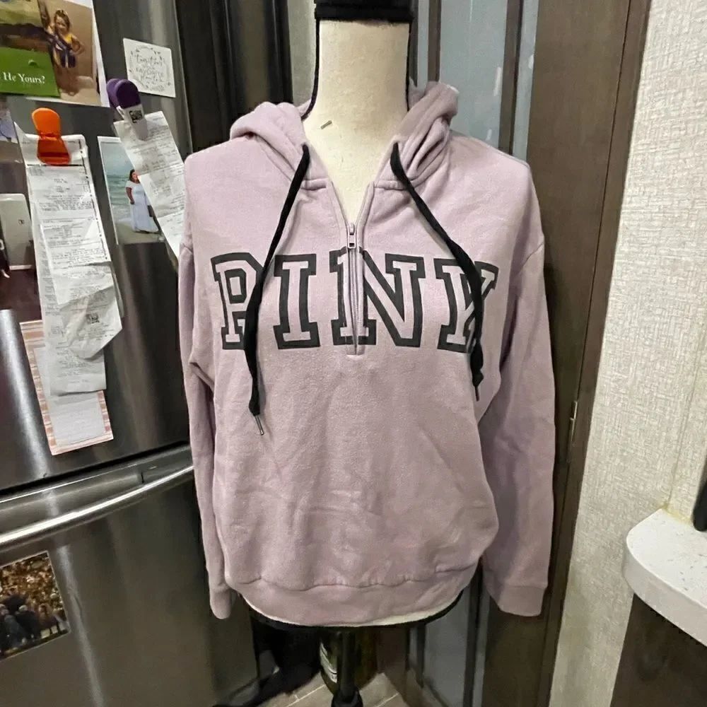 Pink Victoria’s Secret 1/2 Zip Hoodie